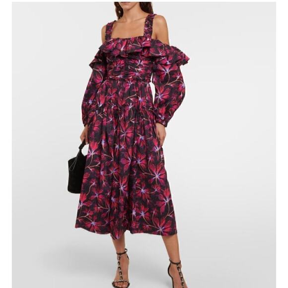 76. Ulla Johnson Caprice Dress Womens 4 Whimsigoth Fairy Boho Floral Coquette